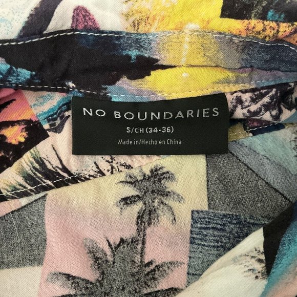 No Boundaries Mens Tropical Button Down Shirt Size Small (34-36) Rayon - Picture 3 of 8